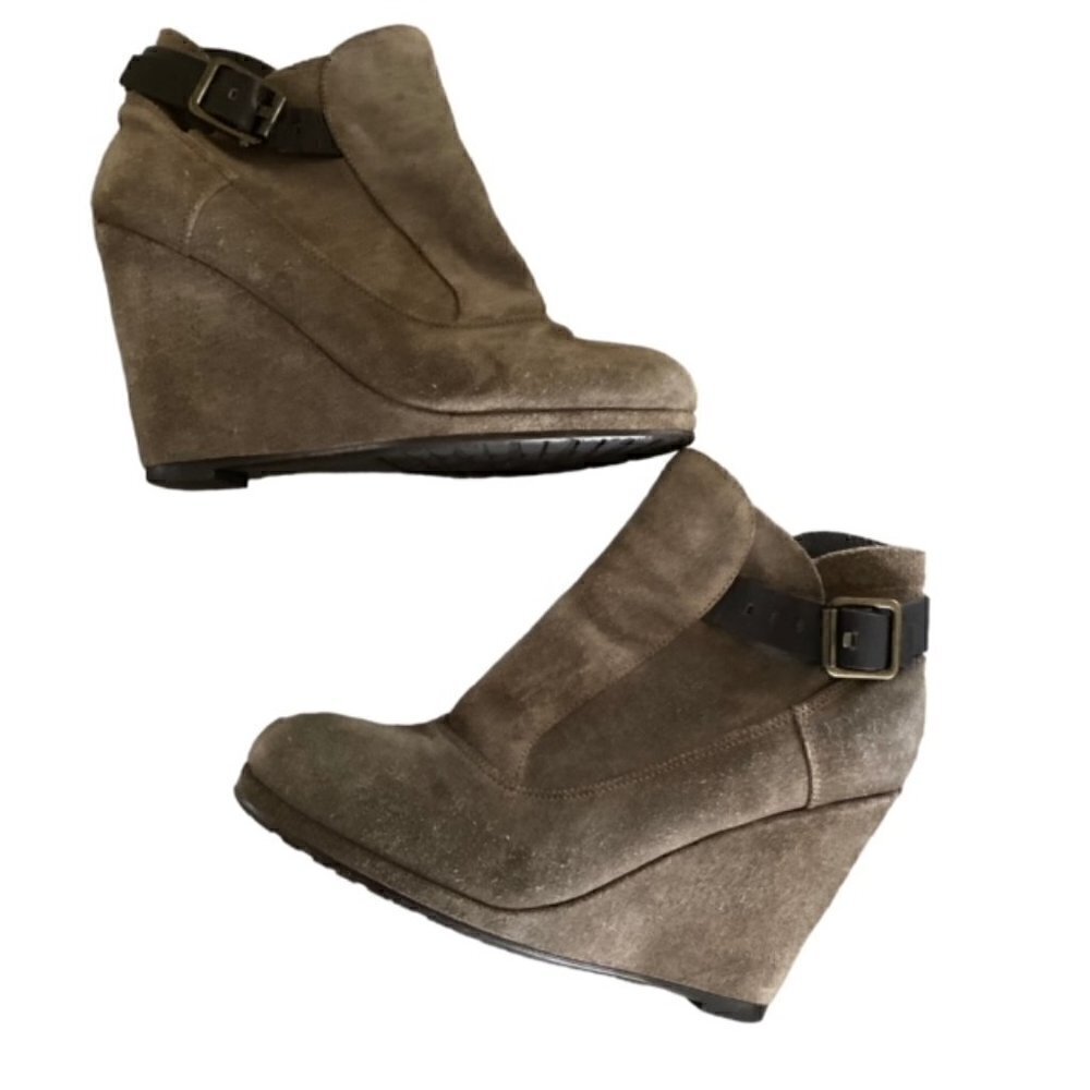 All Saints Suede Wedge Ankle Boots 38